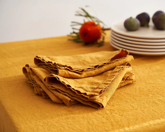 Set Of 4 Linen Table Napkins, Linen Dinner Soft Rustic Linen, Bohemian Decor