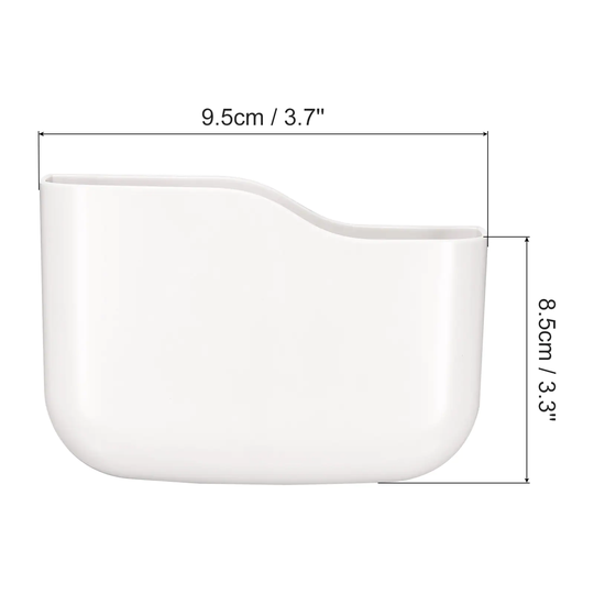 Remote Control Holder Wall Mounted Organizer Hole-Free Storage Box with Adhesive for Home - White