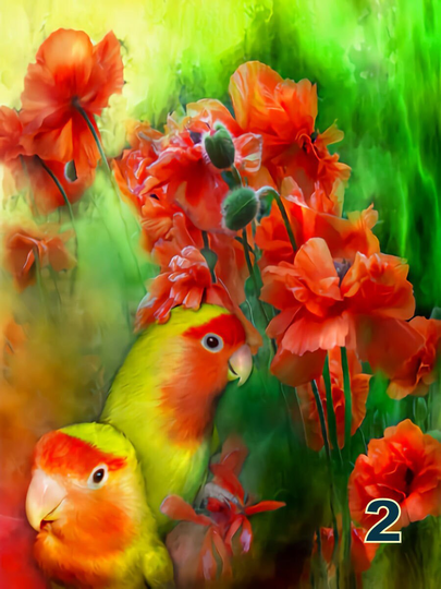 8 Camouflage Flowers Diy 5D Diamond Painting Kit Full Square & Round Drill