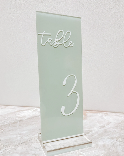 Simple Acrylic Table Numbers For Wedding, Rehearsal Dinner, Bridal Shower, Etc