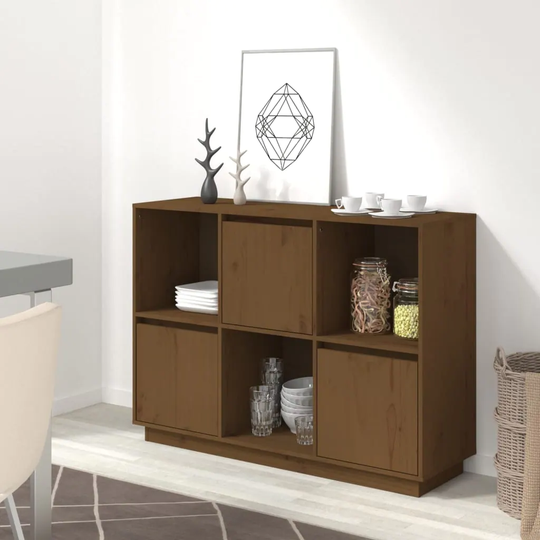 Sideboard Honey Brown 43.5"x13.8"x31.5" Solid Wood Pine