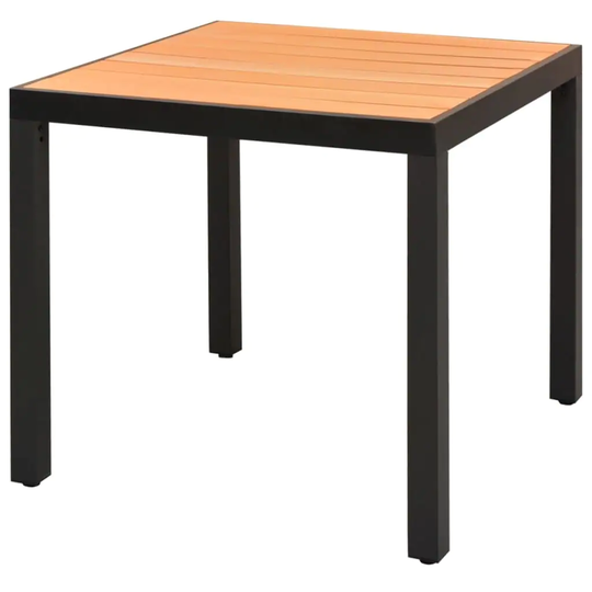 Patio Table Brown 31.5"x31.5"x29.1" Aluminium and WPC