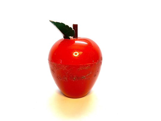 Vintage Measuring Tape, Red Apple, Retractable, Tape Measure, Mid Century, United Device Corp, Sewing Notion, Sewing, Seamstress, 1950's