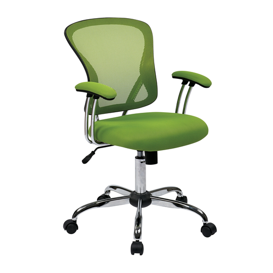 Porch & Den Globeville Chrome Mesh Vinyl Office Chair