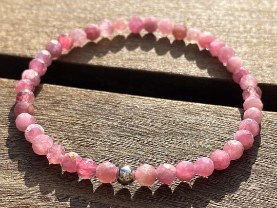 Pink Tourmaline, 4mm, Healing Stone Bracelet Or Anklet With Positive Energy