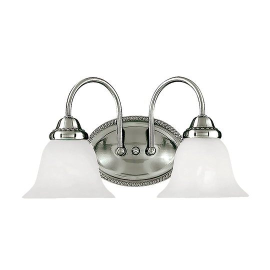 Millennium Lighting 2 Light Bathroom Vanity Light in Multiple Finishes with Frosted Glass Shades