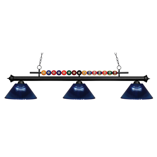 Avery Home Lighting Shark 3-light Island/Billiard Acrylic Dark Blue-finished Light - Blue - Matte Black