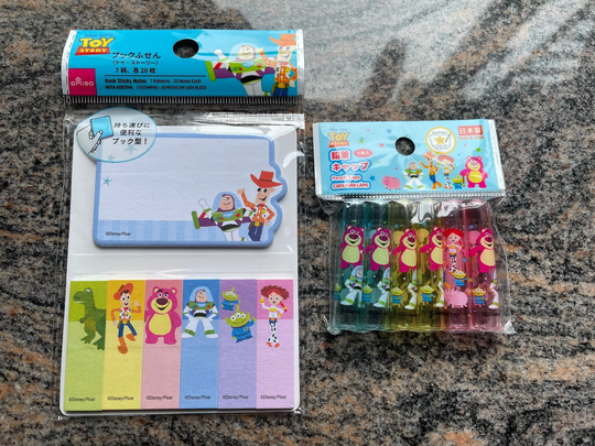 Toy Story Stationery Set 6 Pencil Cap & 140 Post It Baby Shower Gift Birthday Children Favour Woody Buzz Jessie