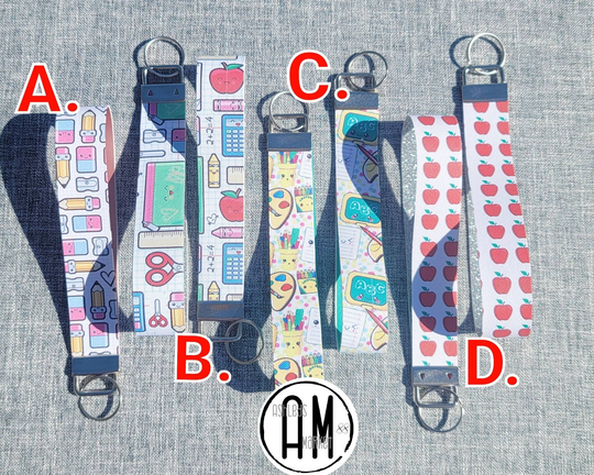 Teacher Keyfob Wristlet Gift, Appricatation Teach, Apple, Pencil, Teacher Week, School, Glitter, Inspire