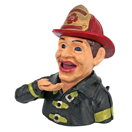 Design Toscano Fireman's Fund Die-Cast Iron Mechanical Coin Bank