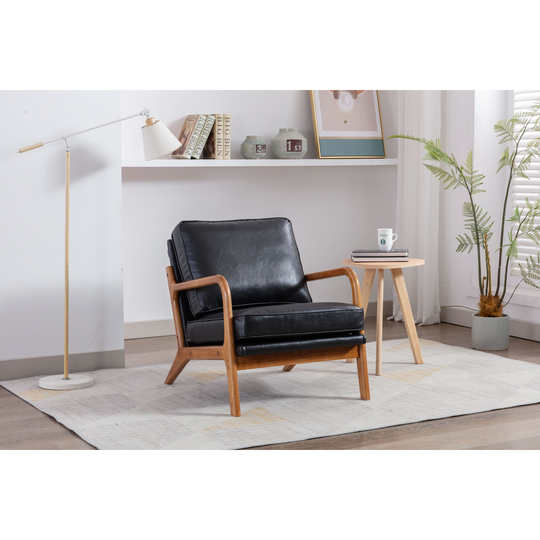Modern Solid Wood Accent Chair Lounge Chair-29.92"H x 25.59"W