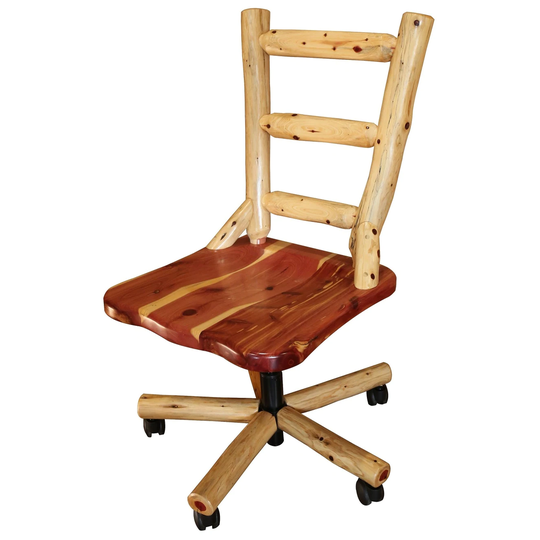 Red Cedar Log - Rolling Office Chair