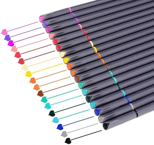 18 Colors Journal Planner Pens Colored Fine Point Markers Tip Drawing For Calendar Coloring Art Office School Supplies