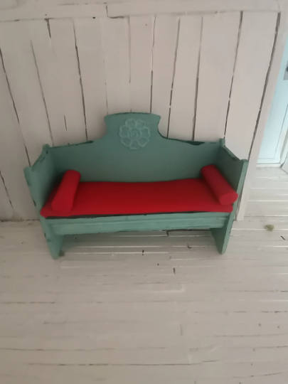 Miniature Scandinavian Sofa. Modern Dollhouse Furniture - Couch For 1/12Th Scale. Free Shipping