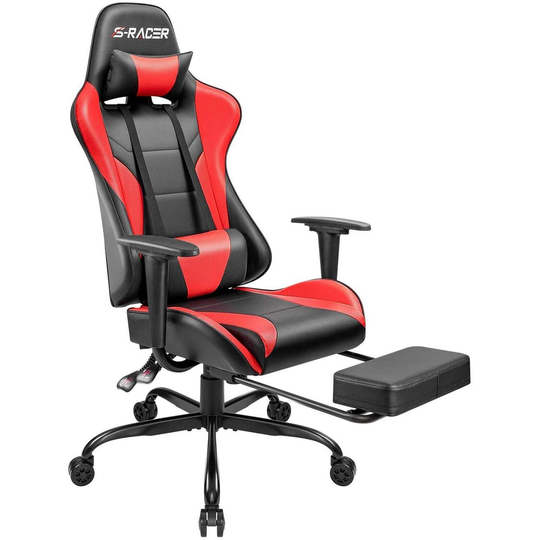 Gaming Chair Computer Office Chair Ergonomic Desk Chair with Footrest Racing Executive Swivel Chair Adjustable Rolling