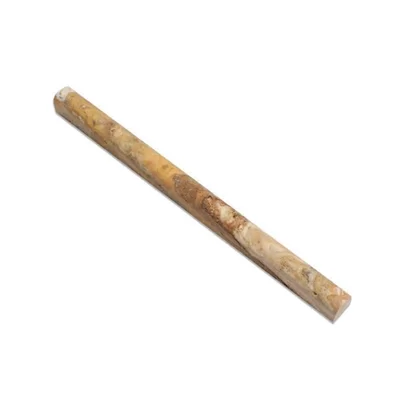 12" x 0.75" Honed Travertine Pencil Liner Tile Trim in Yellow