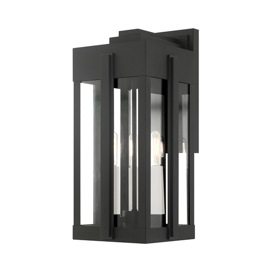 Giuseppe Lighting Three Light Outdoor Wall Lantern Lexington Black - Exact Size