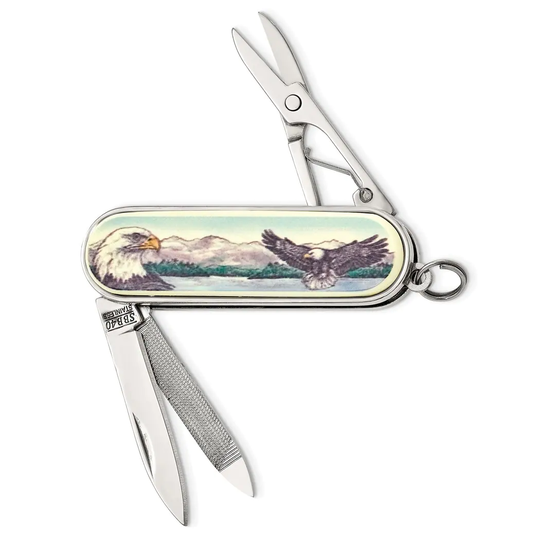 Curata Barlow Designs Color Eagle Scene Multifunction Pocket Knife