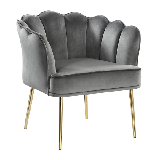 Best Master Furniture Carter Contemporary Velvet Upholstered Accent Chair with Gold Accent
