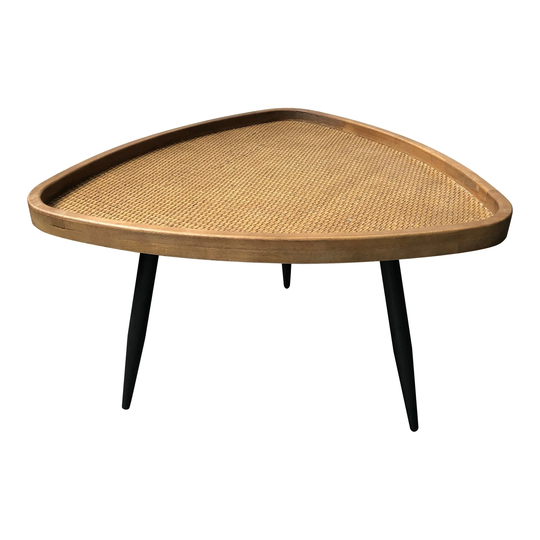 Aurelle Home Natural Modern Roberto Rattan Coffee Table - 22" x 23"