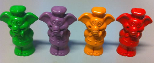 1987 Famous Test Crayon Animal Pencil Topper Chef Elephant