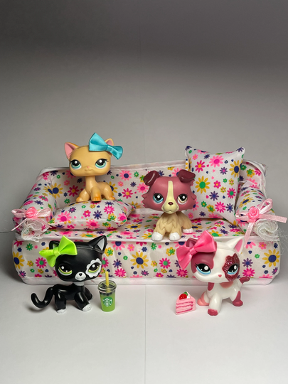Lps | Littlest Pet Shop Bed Sofa & Pillows| Accessories For Your