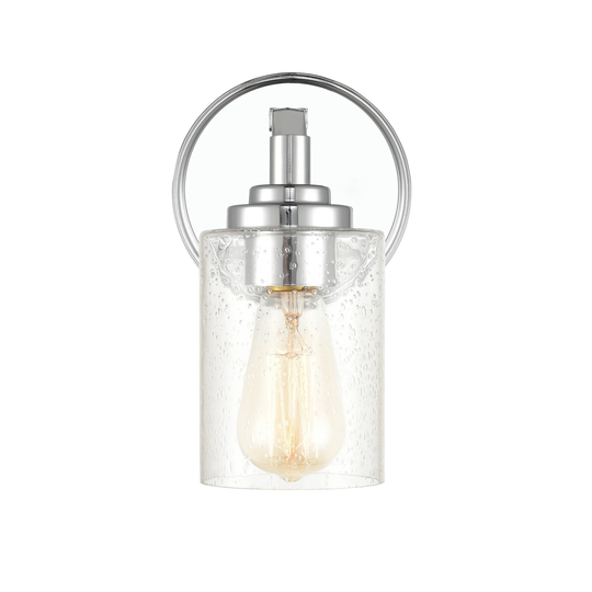 Millennium Lighting Metal 1 Light Wall Sconce- Clear Seeded Glass