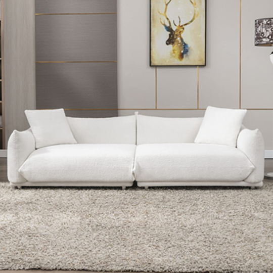 Modular Sectional Sofa Couch,Minimalist Lambswool Sofa Bed 88.9''W Loveseat Sofa Couch for Bedroom Living Room, Bedroom