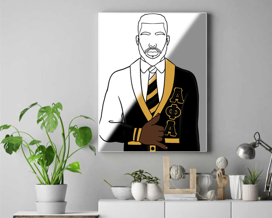 Alpha Phi Alpha Pre Drawn Outline Diy Stretched Canvas Panel For Adults Teens Paint Party Lady Hats & Sip Wholesale Bulk