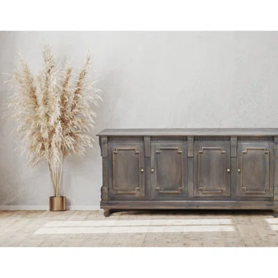 80 Inch Solid Wood Dining Room 4 Door Large Sideboard