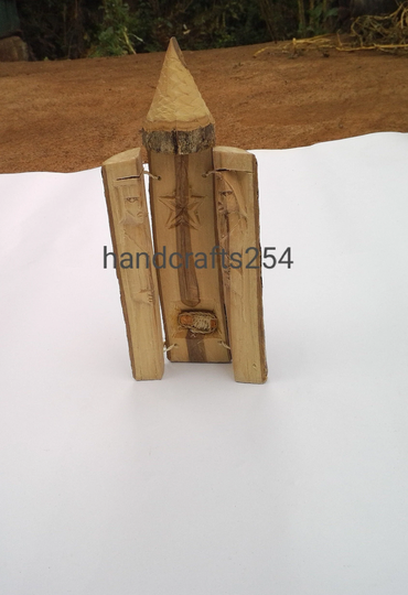African Wooden Pencil Nativity Set/Natural Wood Set/African Set/ Home Decor Nativity/ Christmas Set