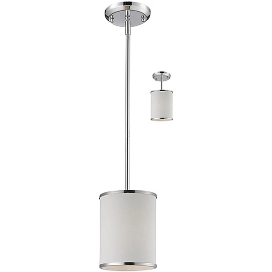 Cameo Chrome/ White 1-Light Pendant Fixture