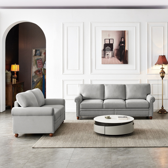 Classic Living Room Sofa Set with Loveseat and 3-Seat Sofa