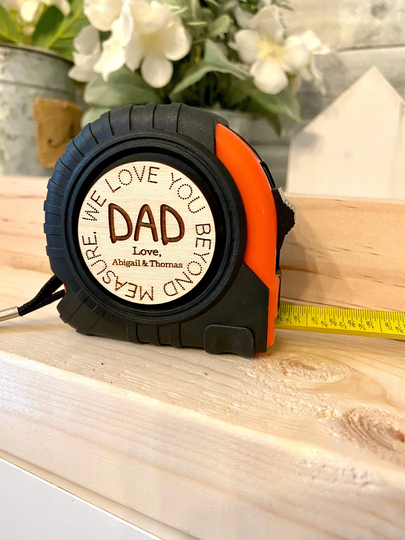 Gift For Dad From Kid - Papa - Grandpa - Father's Day Present - Step Dad - Measuring Tape - Tool Box - Ruler - Man Myth Legend - Daddy - Helper