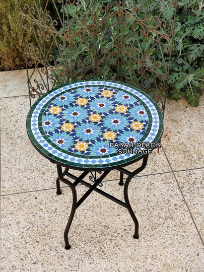 Astonishing Mosaic Table With Multi Colour Tiles For Outdoor Indoor Mediterranean Living, Mid Century Coffee Table