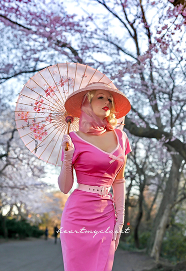 Ashley - Vintage Inspired Pencil Bow Dress Rockabilly Custom