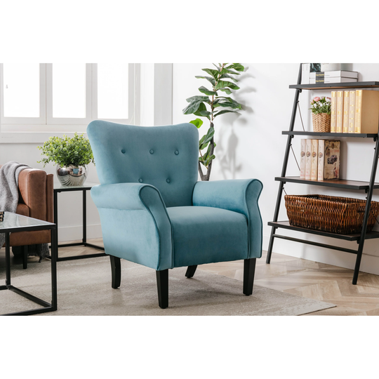 Modern Design Classic Stylish Accent Chair Button-Tufted Living Room Chair with Rolled-Arms