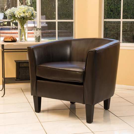 Aiden Bonded Leather Club Chair by Christopher Knight Home