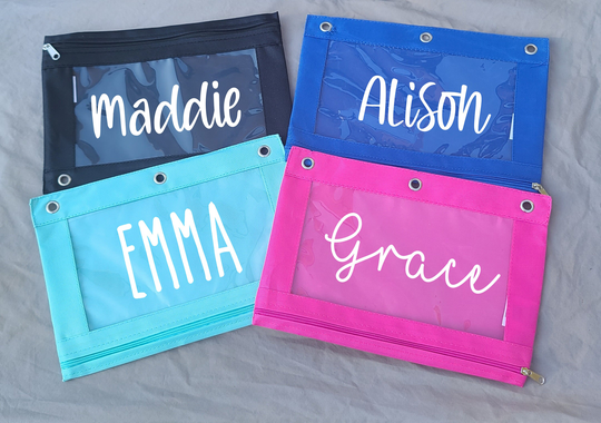 Back To School Supplies Binder Pencil Pouch Personalized
