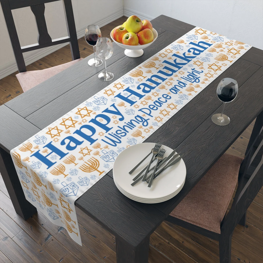 Hanukkah Table Runner Decoration Menorah