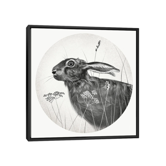 iCanvas "Hare In Pencil" by Vicki Hunt Framed Canvas Print