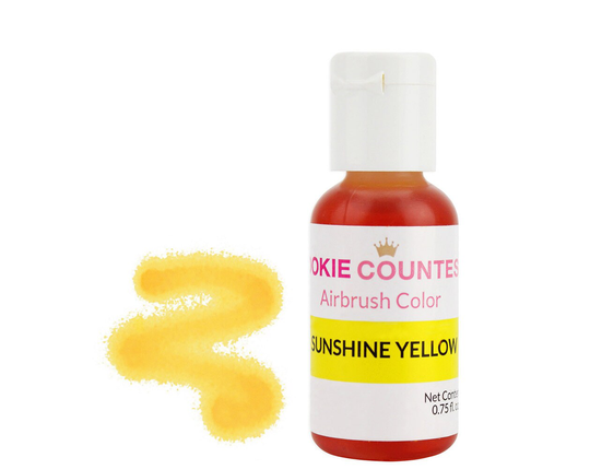 Sunshine Yellow Airbrush Color .75 Oz - Highly Pigmented Sunshine Yellow Airbrush Coloring With Superior Strength & Spray-Ability