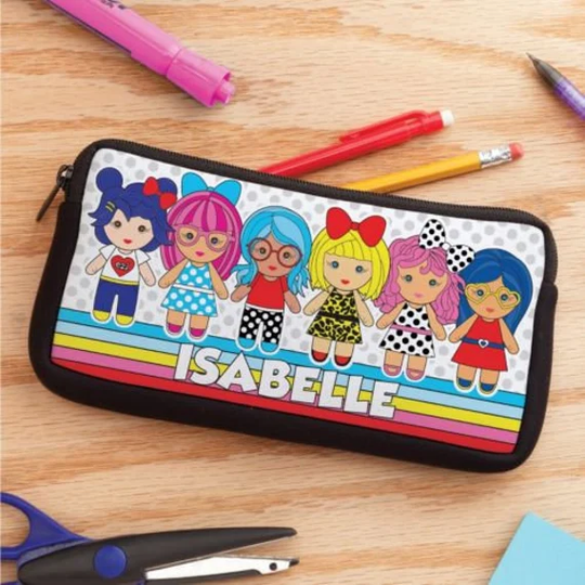 E2J Polka Dot Pop Hero Pencil Case, Personalized Gift For Girls, Back To School Supplies, Gift Daughter, Personalized Case Girls