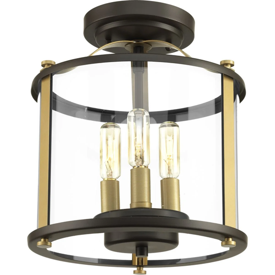 Squire Collection Three-Light Semi-Flush Convertible - 15.000" x 12.620" x 12.250"