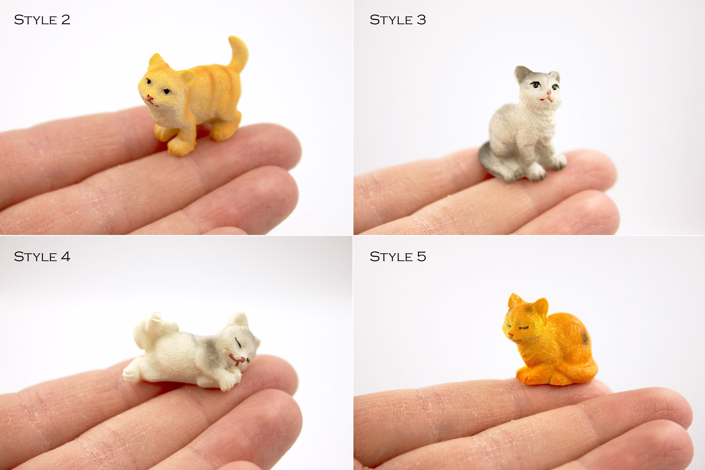 Cat - 124 Scale Miniature Choose From 5 Styles Polyresin Domestic Pet Kitten Sitting, Standing, Laying Dollhouse, Model, Fairy Garden