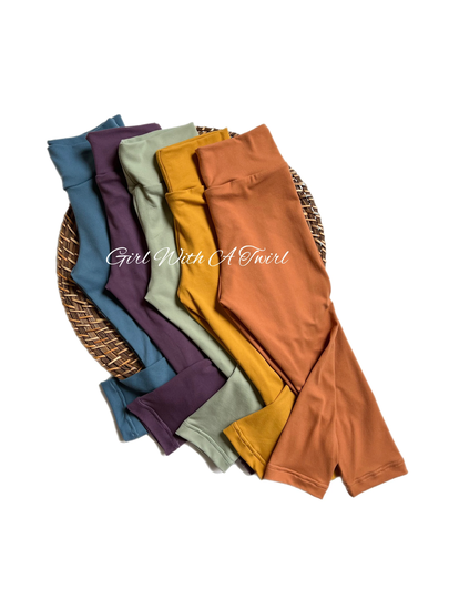 Baby Toddler Girl Solid Color Leggings, Autumn Colors, Jewel Tones, Back To School Girls Clothes, Boho Leggings