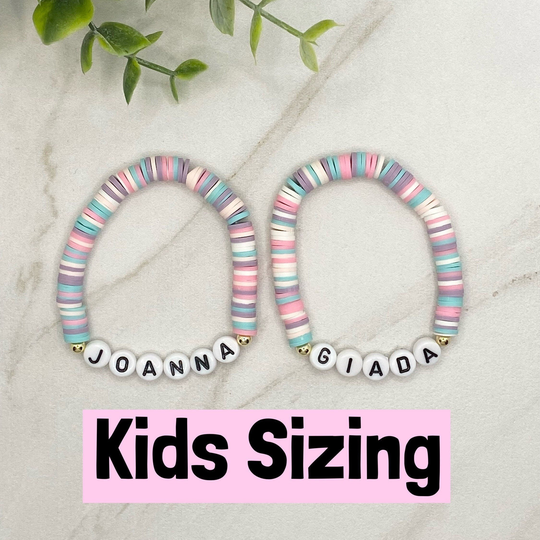 Name Bracelet For Kids | Beaded Heishi Girls Custom Little Gift Stocking Stuffer