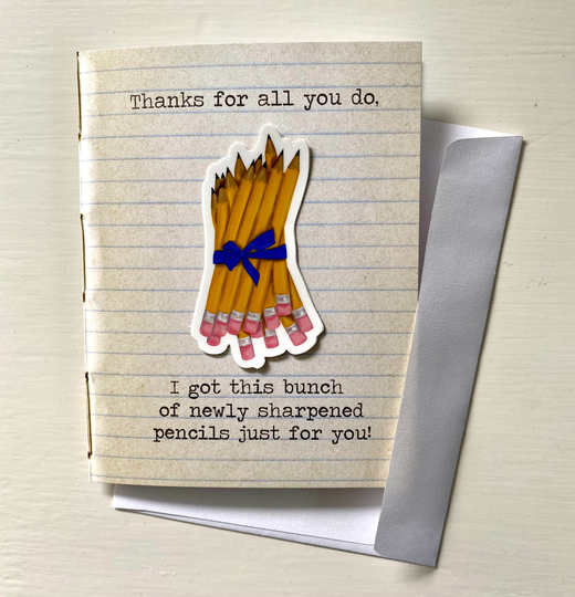 Pencil Bouquet Sticker Card