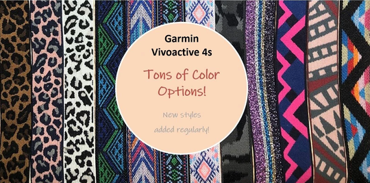 Elastic Garmin Vivoactive 4S Watch Band - Choose Your Pattern Several Bands To From