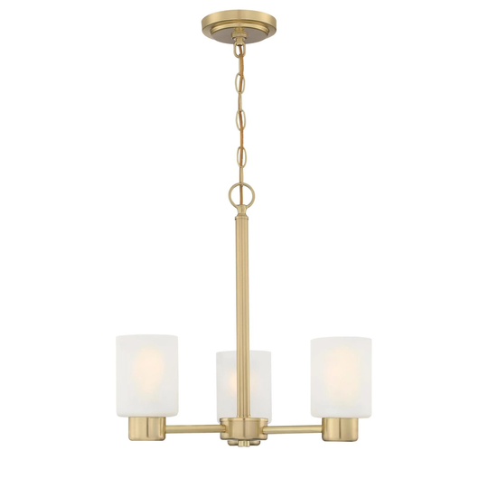 Westinghouse Lighting Sylvestre Three Light Indoor Chandelier, Champagne Brass Finish - 3-Light